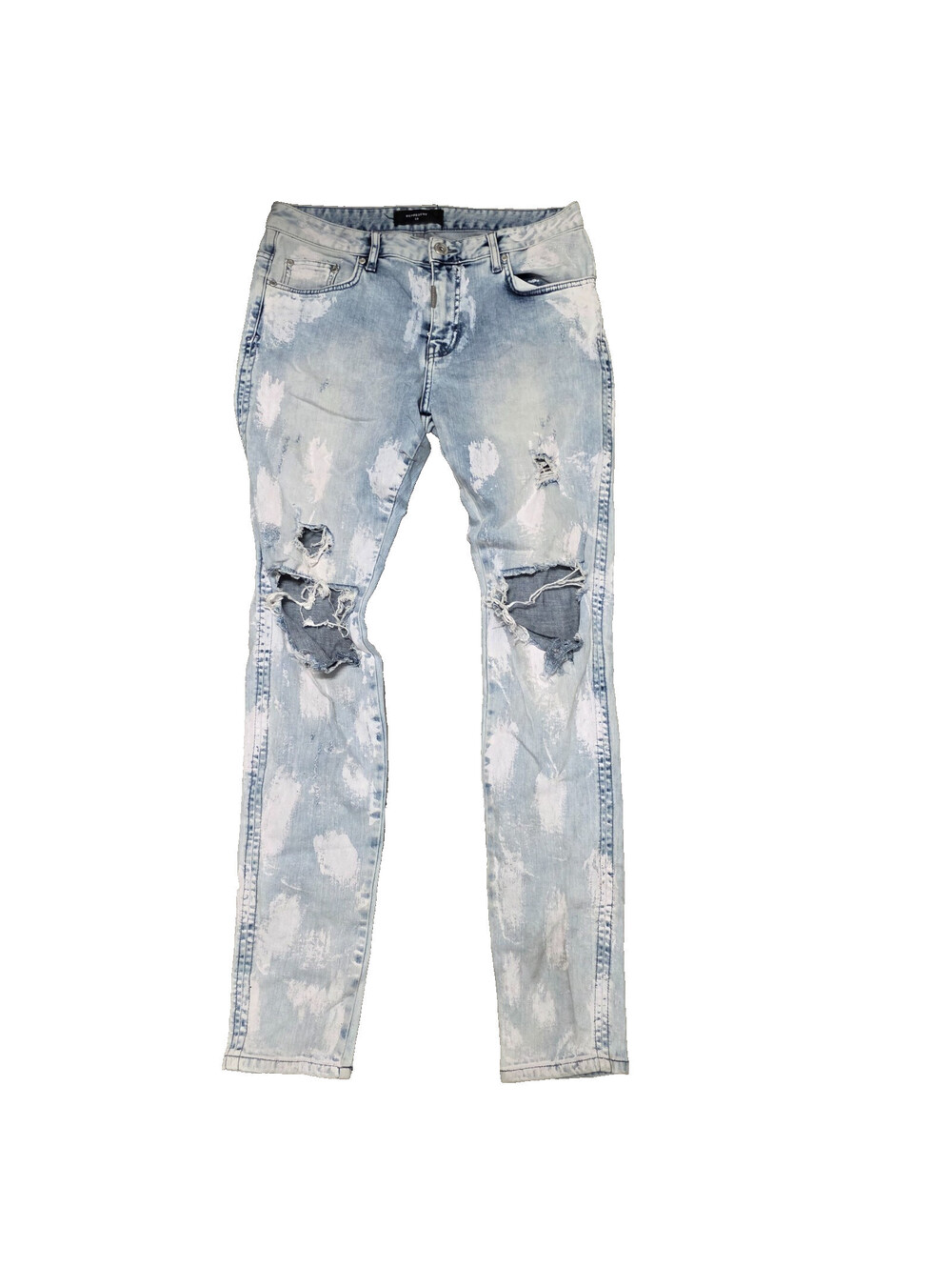 REPRESENT Mens 32" Destroyer Denim Skinny Jeans Faded Stone Grey 32W/32L